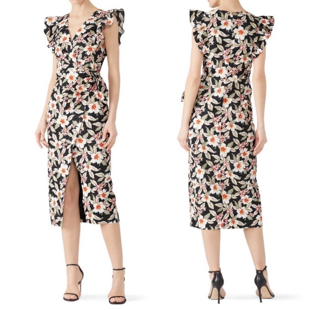 REBECCA TAYLOR Kamea Floral Print Wrap Dress